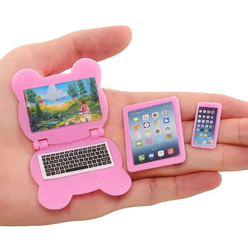 Tablet Accessories Set - 3pcs Dollhouse Mini Item Doll Accessories