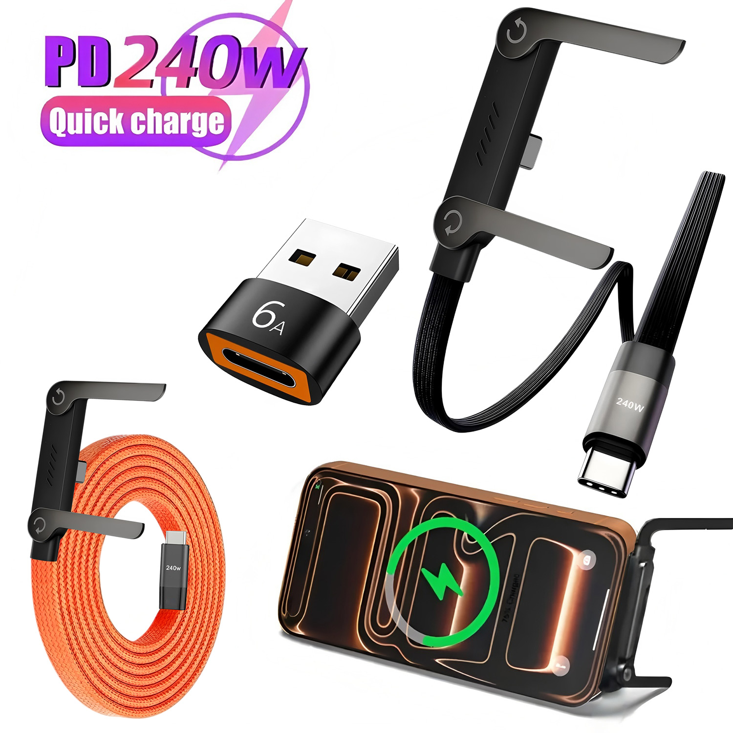 240W PD 2-in-1 Fast Charging C - Xiaomi Tablet Accessories 评论和价格