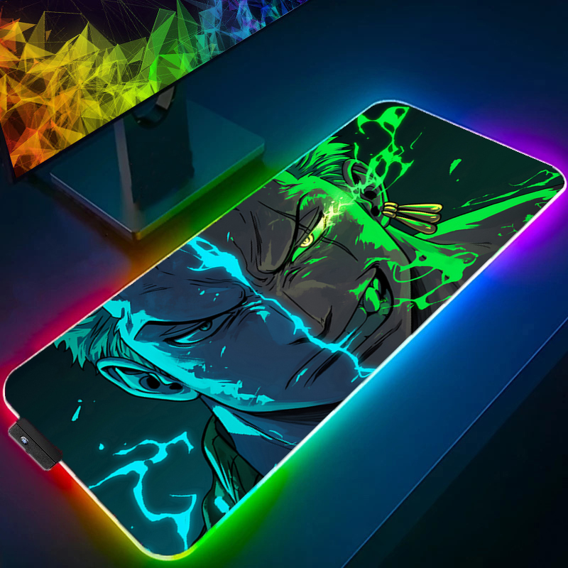 ONE PIECE Zoro Mouse Pad RGB G - Tablet Accessories Keyboard 评论和价格